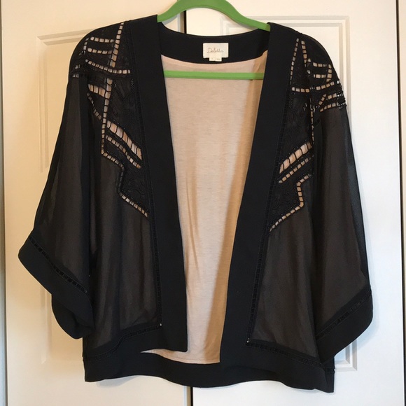 Anthropologie Black Beaded Kimono - Picture 3 of 4